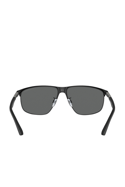 Matte Blue D Frame Sunglasses with Dark Grey Lenses